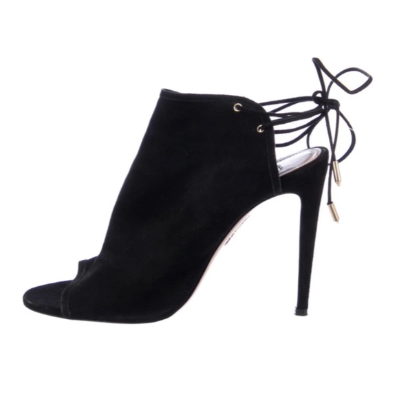 Aquazurra Mayfair 105 BlackSuede Heel - Picture 1 of 7